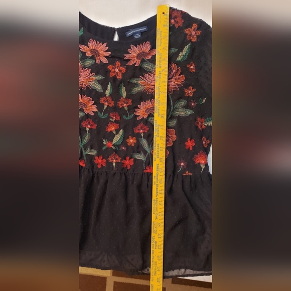 Whimsigoth Floral Embroidered Blouse Swiss Dot Dark Romantic - Picture 14 of 16